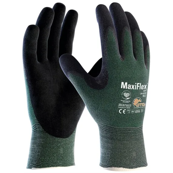 ATG MaxiFlex Cut mártott kesztyű - 34-8743 - fekete - 8/M, Szín: fekete, Méret: 8/M