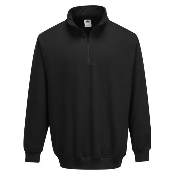 B309 - Sorrento zippzáras pulóver - fekete - 3XL, Szín: fekete, Méret: 3XL