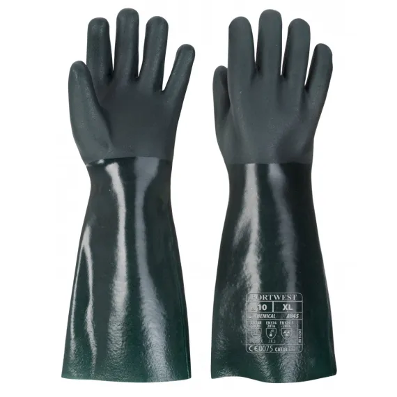 A845 - Duplán mártott PVC védőkesztyű - zöld - 10/XL, Szín: zöld, Méret: 10/XL