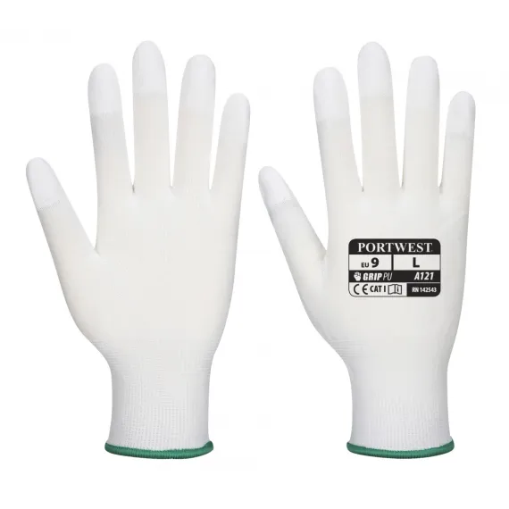 A121 - PU ujjvégmártott kesztyű - fehér - 10/XL, Szín: fehér, Méret: 10/XL