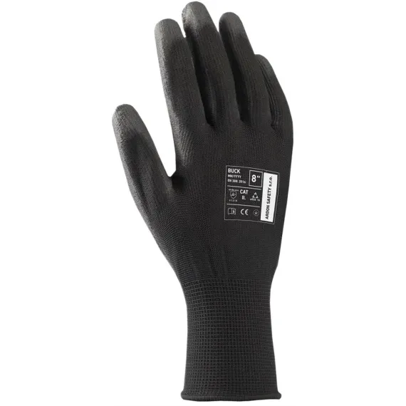 BUCK - PU mártott kesztyű - fekete - 6/XS, Szín: fekete, Méret: 6/XS