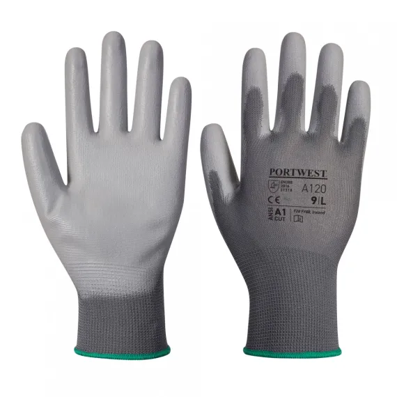 A120 - Nylon kesztyű PU tenyérmártott - szürke - 10/XL, Szín: szürke, Méret: 10/XL