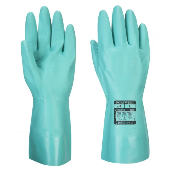 A810 - Nitrosafe vegyszerálló kesztyű - zöld - 7/S, Szín: zöld, Méret: 7/S