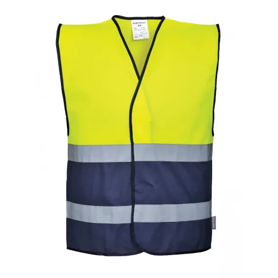 C484 - Hi-Vis kéttónusú mellény - sárga - S/M, Szín: sárga, Méret: S/M
