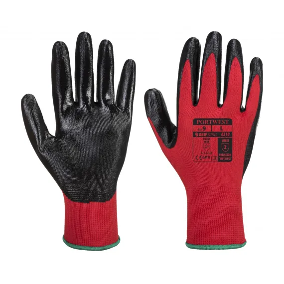 A310 - Flexo Grip nitril kesztyű - piros/fekete - 10/XL, Szín: piros/fekete, Méret: 10/XL