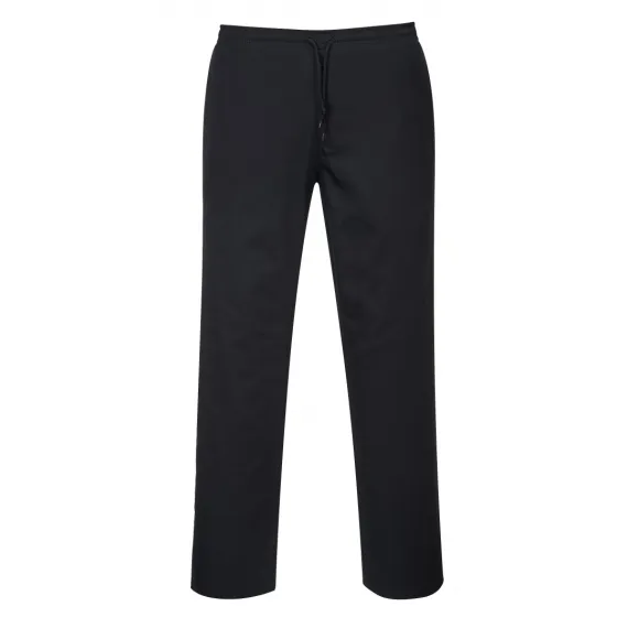 C070 - Szakács nadrág húzózsinórral - fekete - XL, Szín: fekete, Méret: XL