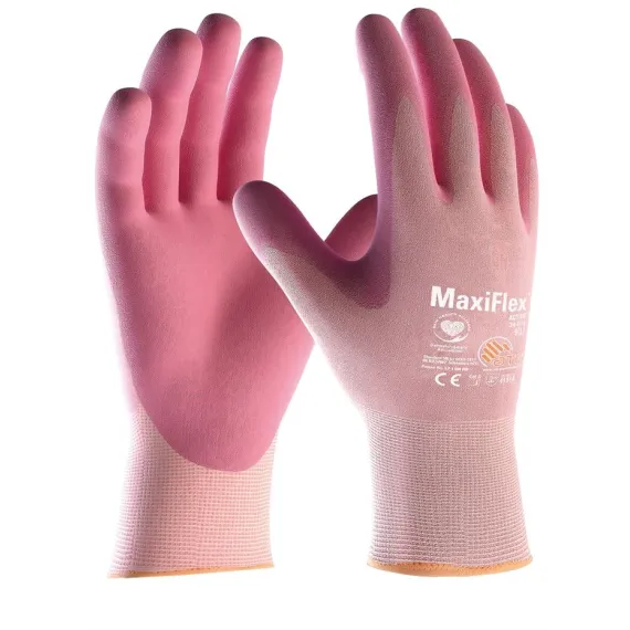 ATG MaxiFlex Active mártott bliszteres kesztyű 34-814 - pink - 7/S, Szín: pink, Méret: 7/S