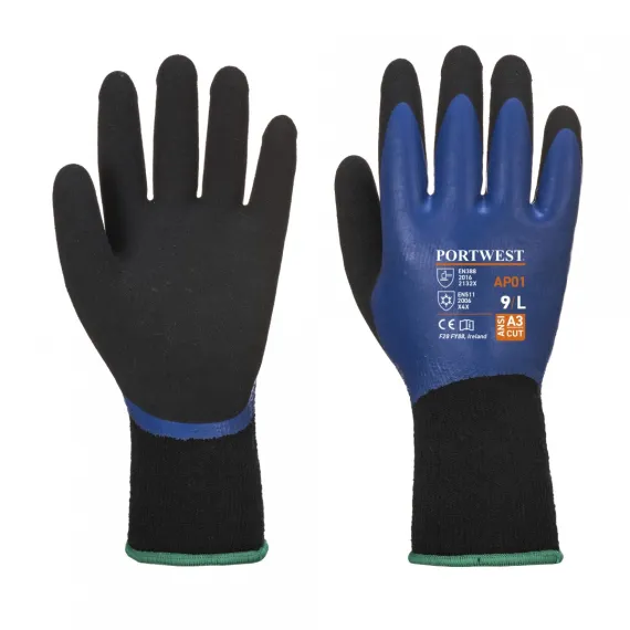 AP01 - Thermo Pro kesztyű - kék/fekete - 8/M, Szín: kék/fekete, Méret: 8/M