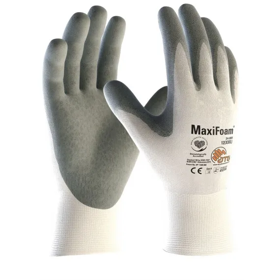 ATG Maxifoam Nitril Mártott kesztyű - 34-800 - fehér - 8/M, Szín: fehér, Méret: 8/M