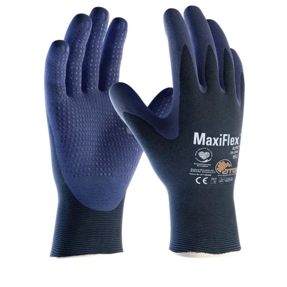 ATG MaxiFlex Elite pontozott védőkesztyű - 34-244 - kék - 11/XXL, Szín: kék, Méret: 11/XXL
