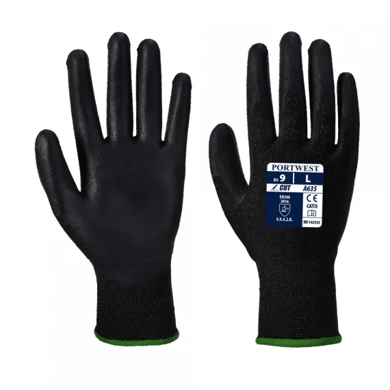 A635 - Eco 3-as vágásbiztos kesztyű - fekete - 10/XL, Szín: fekete, Méret: 10/XL