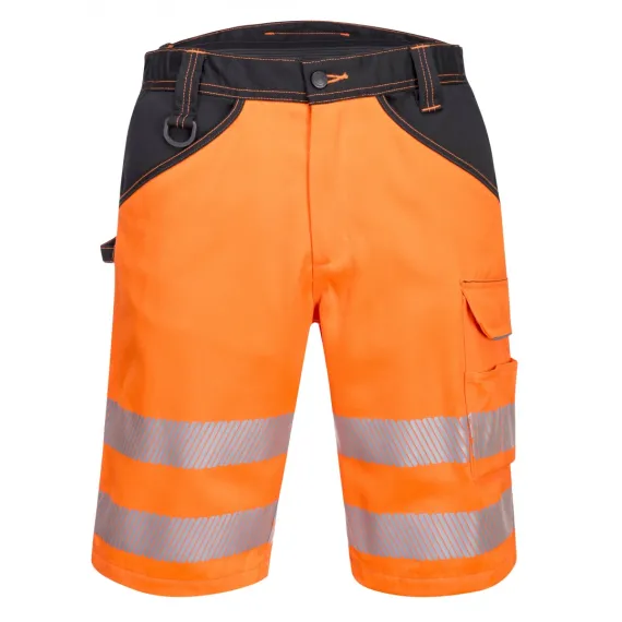 PW348 - PW3 Hi-Vis rövidnadrág - Narancs/fekete - 40, Szín: narancs/fekete, Méret: 40