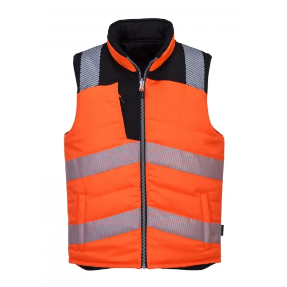 PW374 - PW3 Hi-Vis kifordítható mellény - Narancs/fekete - XL, Szín: narancs/fekete, Méret: XL