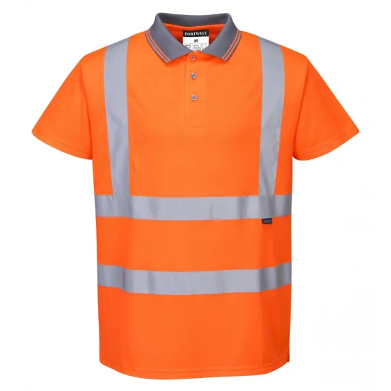 RT22 - Jól láthatósági teniszpóló vasúti dolgozók részére - narancs - 4XL, Szín: narancs, Méret: 4XL