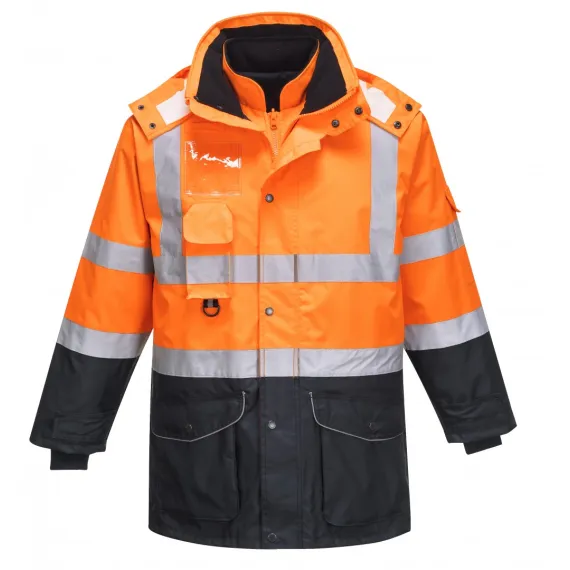 S426 - Hi-Vis 7 az 1-ben kontraszt Traffic kabát - narancs - L, Szín: narancs, Méret: L