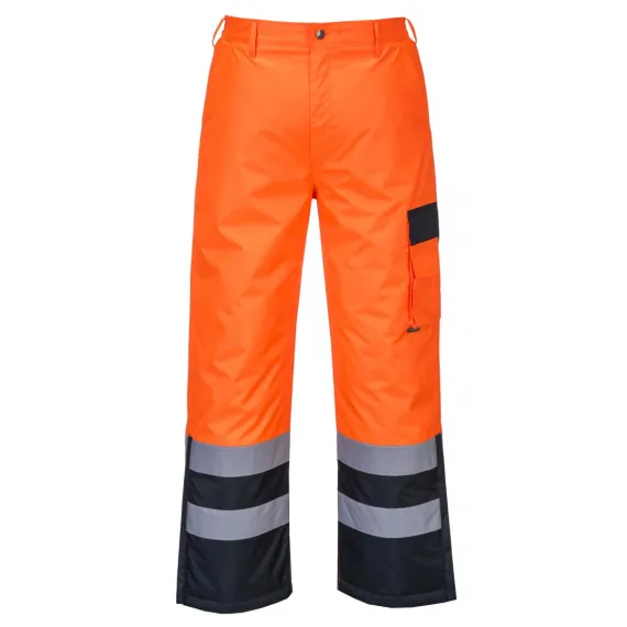 S686 - Hi-Vis Contrast nadrág - bélelt - narancs - XXL, Szín: narancs, Méret: XXL