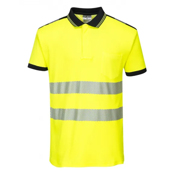 T180 - Jól láthatósági Vision pólóing - sárga/fekete - 3XL, Szín: sárga/fekete, Méret: 3XL