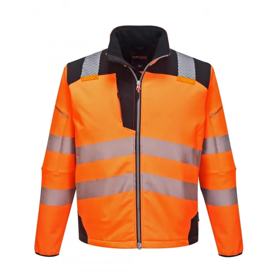 T402 - Vision Hi-Vis softshell kabát - Narancs/fekete - S, Szín: narancs/fekete, Méret: S