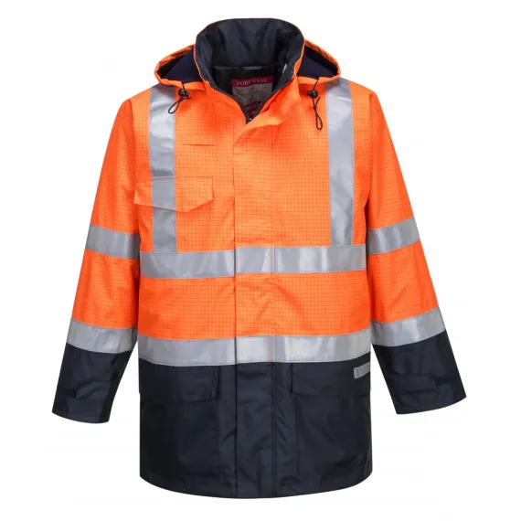 S779 - Hi-Vis Multi Protection antisztatikus és lángálló kabát - narancs - XL, Szín: narancs, Méret: XL