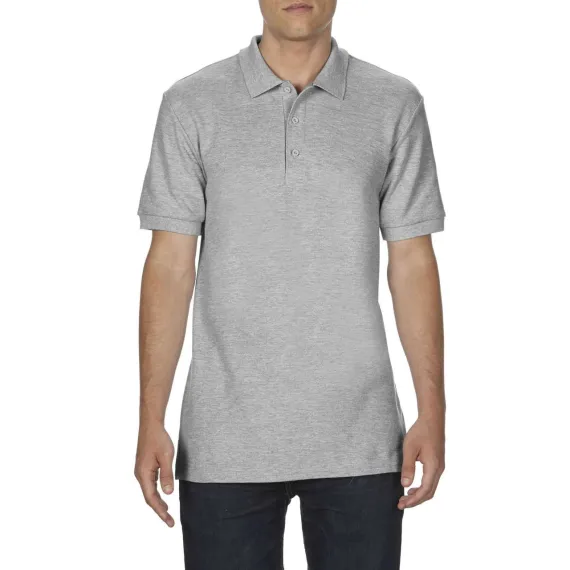 Gildan Premium Cotton Adult double pique póló - sportszürke - XL, Szín: sportszürke, Méret: XL