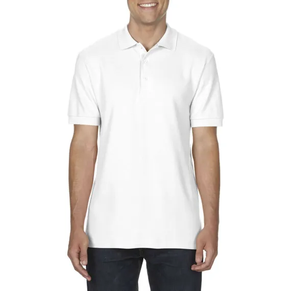 Gildan Premium Cotton Adult double pique póló - fehér - XL, Szín: fehér, Méret: XL