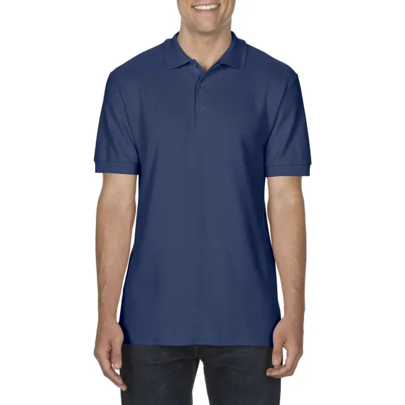Gildan Premium Cotton Adult double pique póló - tengerészkék - 3XL, Szín: tengerészkék, Méret: 3XL