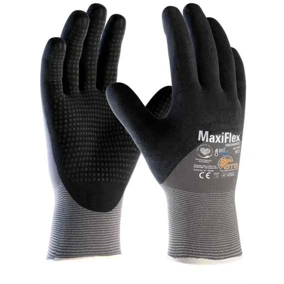 ATG Maxiflex Endurance mártott AD-APT kesztyű - 42-845 - fekete - 8/M, Szín: fekete, Méret: 8/M