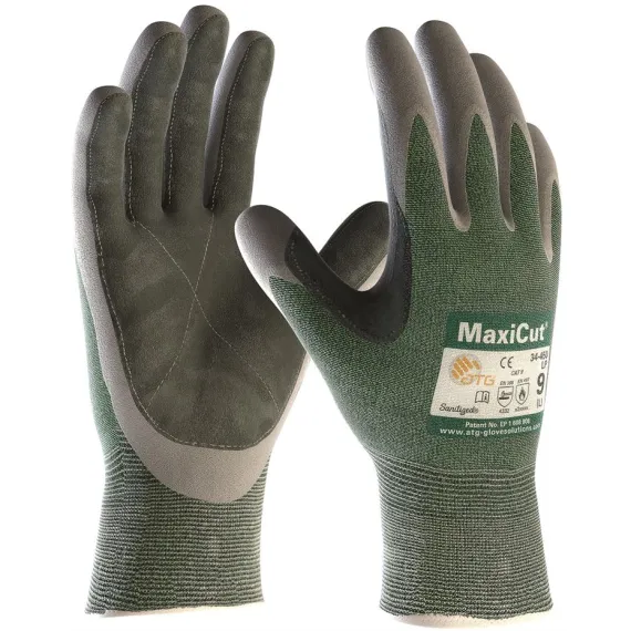 ATG Maxicut Oil Vágásbiztos Mártott kesztyű - 34-450 LP - oliva zöld - 8/M, Szín: oliva zöld, Méret: 8/M