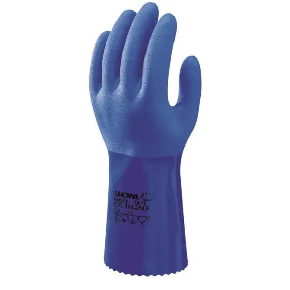 SHOWA ATLAS - PVC mártott kesztyű - kék - 10/XL, Szín: kék, Méret: 10/XL