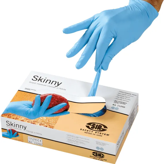 Skinny, nitril egyszerhasználatos kesztyű - 100db/doboz - világoskék - 6/XS, Szín: világoskék, Méret: 6/XS