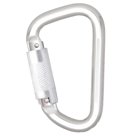 Kratos alumínium karabiner, negyedfordulatos zárral, 21mm nyitótávolsággal - fém - uni, Szín: fém, Méret: uni