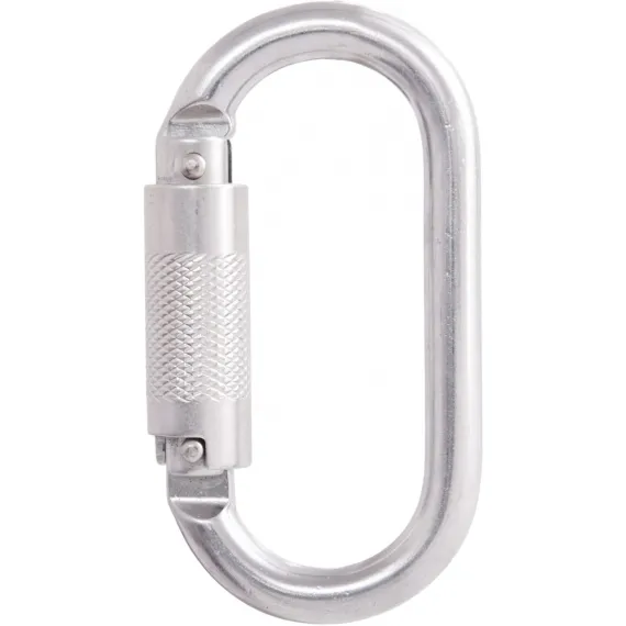 Kratos acél karabiner, negyedfordulatos zárral, 16mm nyitótávolsággal - fém - uni, Szín: fém, Méret: uni