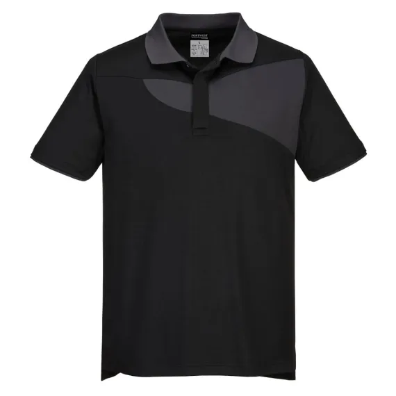 PW210 - Pw2 Pólóing S/S - fekete/szürke - XL, Szín: fekete/szürke, Méret: XL