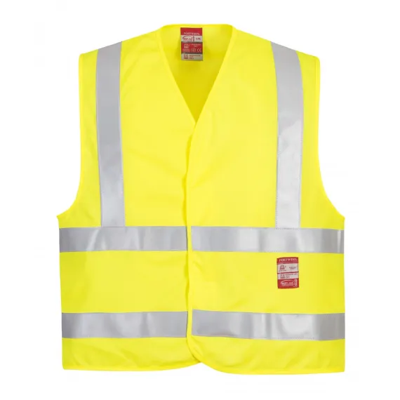FR75 - Jólláthatósági Lángálló Mellény EN14116 - sárga - 4XL/5XL, Szín: sárga, Méret: 4XL/5XL