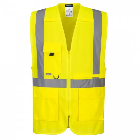 C357 - Hi-Vis Executive mellény tablet zsebbel - sárga - XXL, Szín: sárga, Méret: XXL
