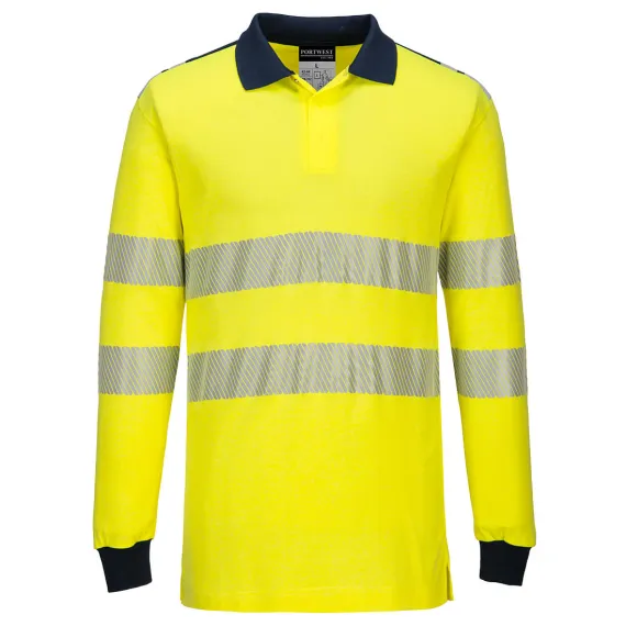 FR702 - WX3 LÁNGÁLLÓ HI-VIS PÓLÓING - sárga/tengerészkék - M, Szín: sárga/tengerészkék, Méret: M