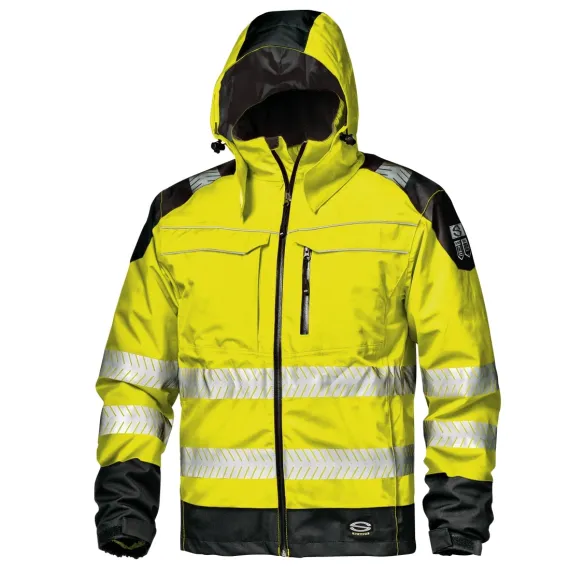 Andromeda jól láthatósági kabát - sárga/fekete - 3XL, Szín: sárga/fekete, Méret: 3XL
