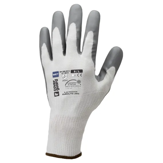 EUROLITE L900 FEHÉR/SZÜRKE LATEX KÖRNYEZETBARÁT KESZTYŰ 10, Méret: 10