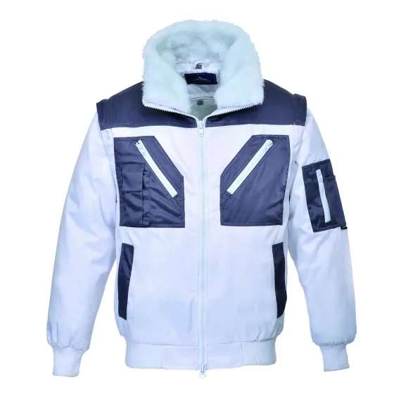 PJ20 - Kéttónusú Pilóta Dzseki - fehér - XXL, Szín: fehér, Méret: XXL
