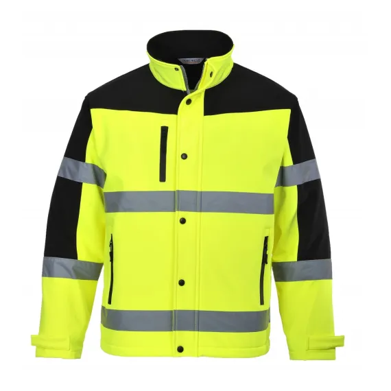 S429 - Kéttónusú Softshell kabát - sárga - M, Szín: sárga, Méret: M