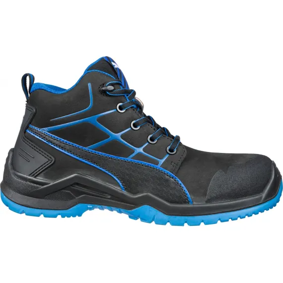 Puma Krypton Blue Mid S3 ESD SRC Védőbakancs - fekete/kék - 48, Szín: fekete/kék, Méret: 48