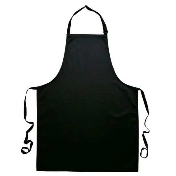 S840 - Bib pamut kötény - fekete - egy méret, Szín: fekete, Méret: Egy méret