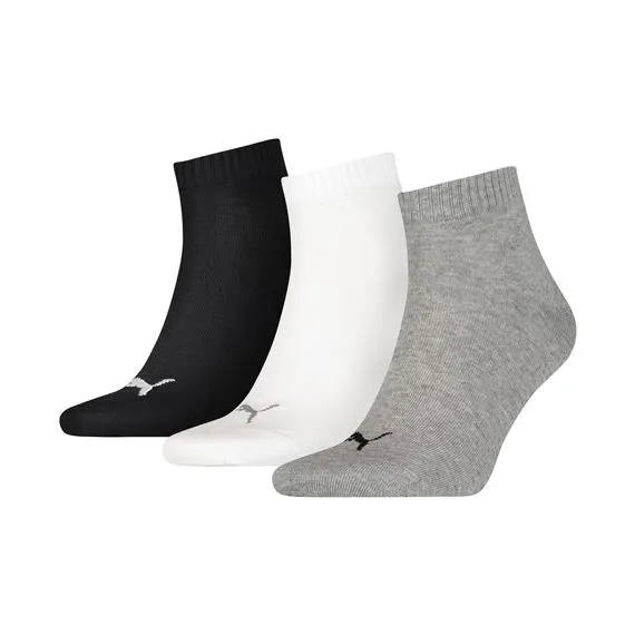 Puma unisex zokni - 3pár/csomag - fehér/szürke/fekete - 43/46, Szín: fehér/szürke/fekete, Méret: 43/46