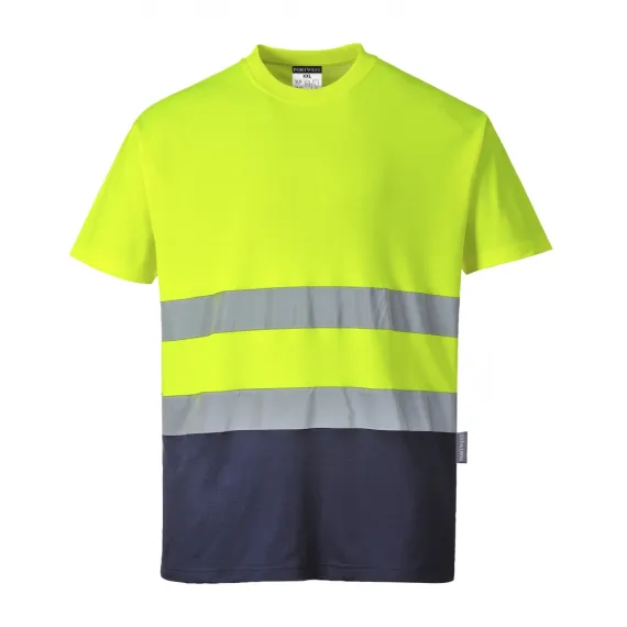 S173 - Kéttónusú Pamut komfort póló - sárga - 3XL, Szín: sárga, Méret: 3XL