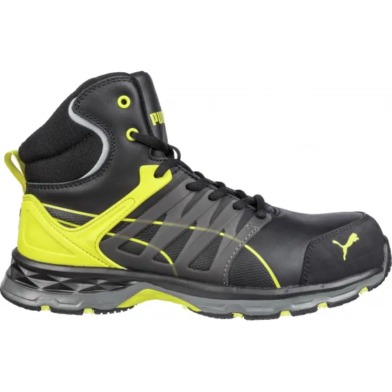 Puma Velocity 2.0 Yellow Mid S3 ESD HRO SRC munkavédelmi bakancs - fekete/sárga - 45, Szín: fekete/sárga, Méret: 45