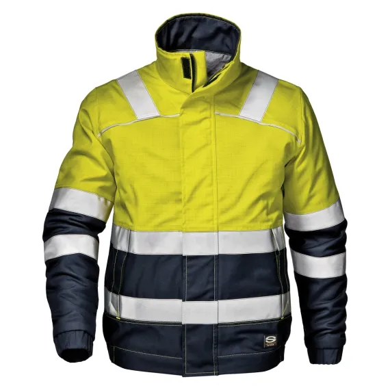 Supertech bélelt kabát - sárga/kék - M, Szín: sárga/kék, Méret: M